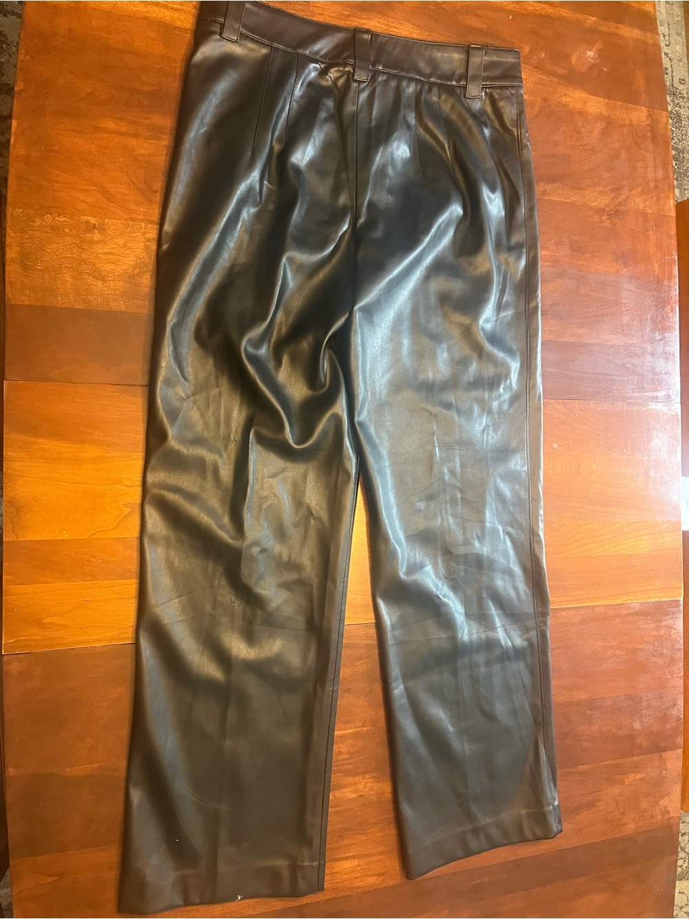 Zara Black Faux Leather High-Waist Trousers